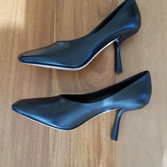 Jimmy Choo Marcela 85 Square-Toe Pumps in Black Calfskin Leather Size 6 - Picture 2 of 11